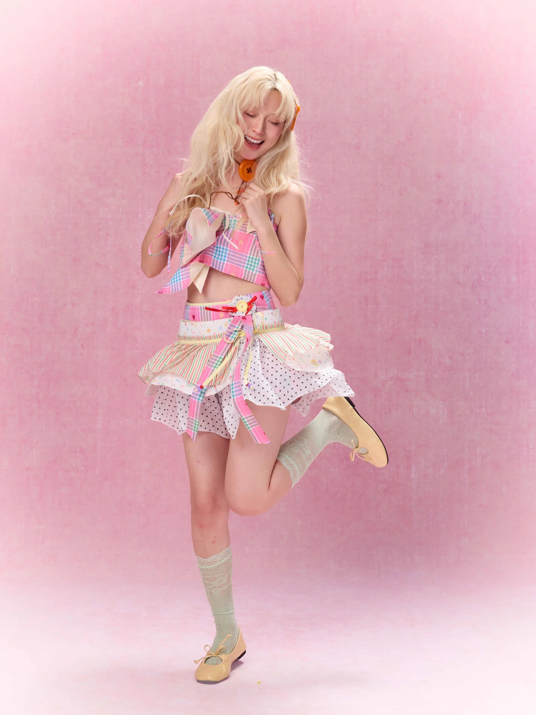 Best Day Ever Overlay Skirt Belt (Peach)
