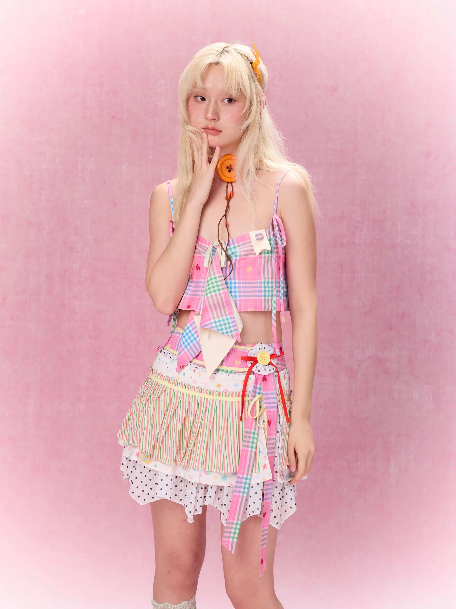 Best Day Ever Overlay Skirt Belt (Peach)