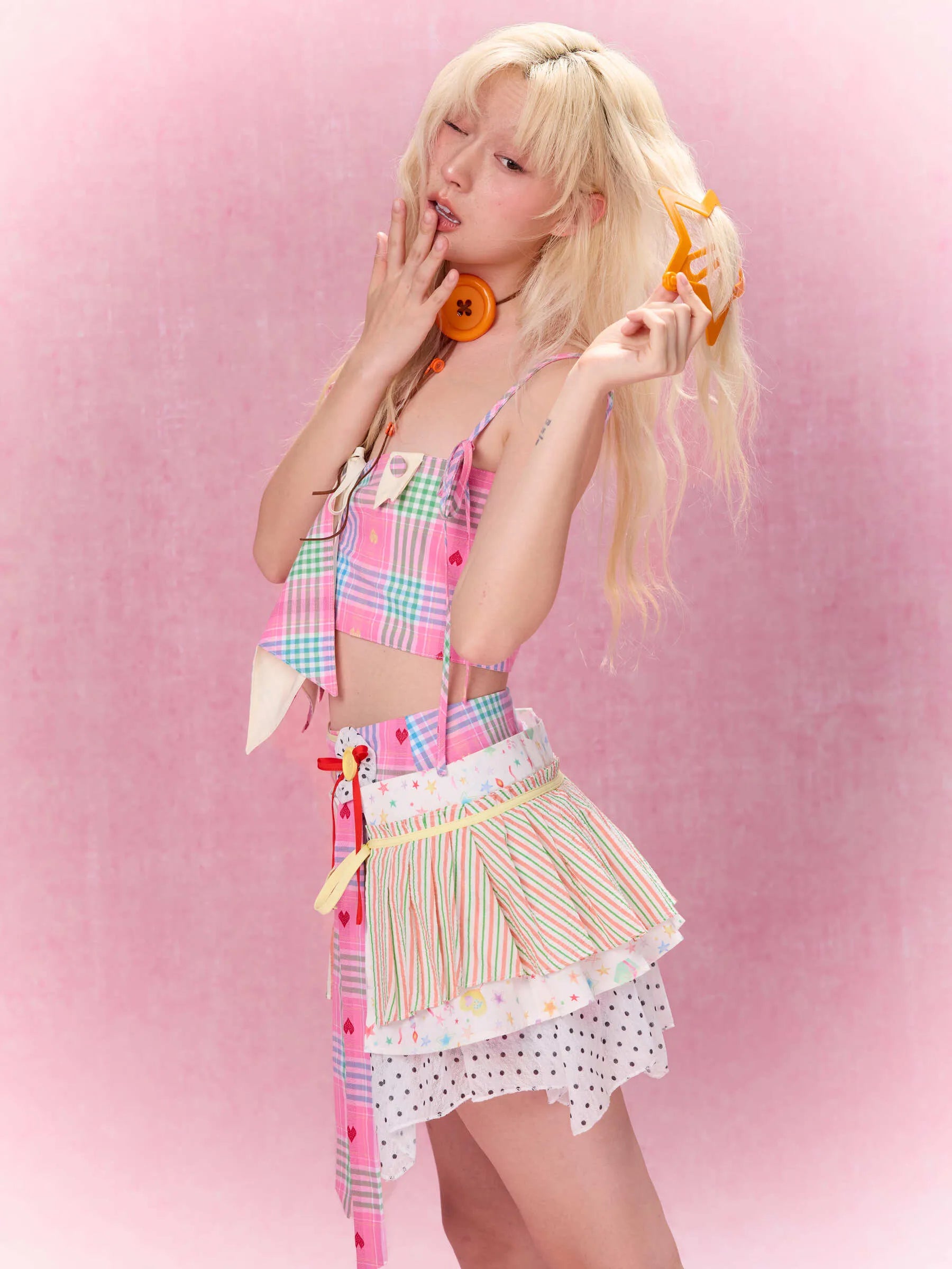 Best Day Ever Overlay Skirt Belt (Peach)