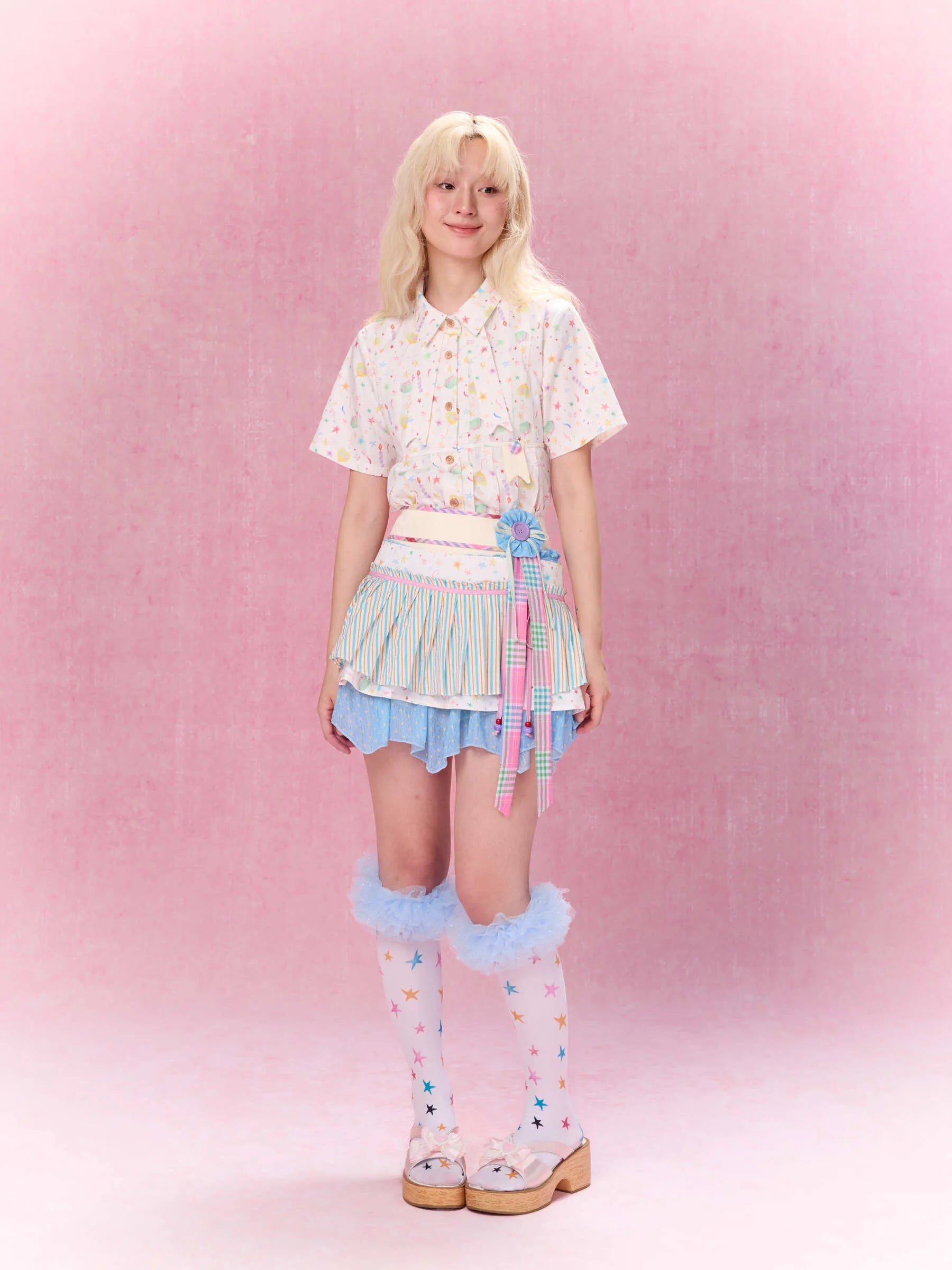 Best Day Ever Overlay Skirt Belt (Blue)