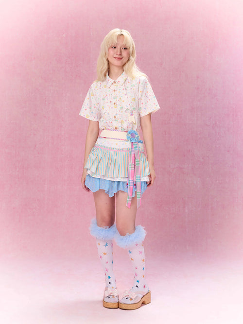 Best Day Ever Overlay Skirt Belt (Blue)