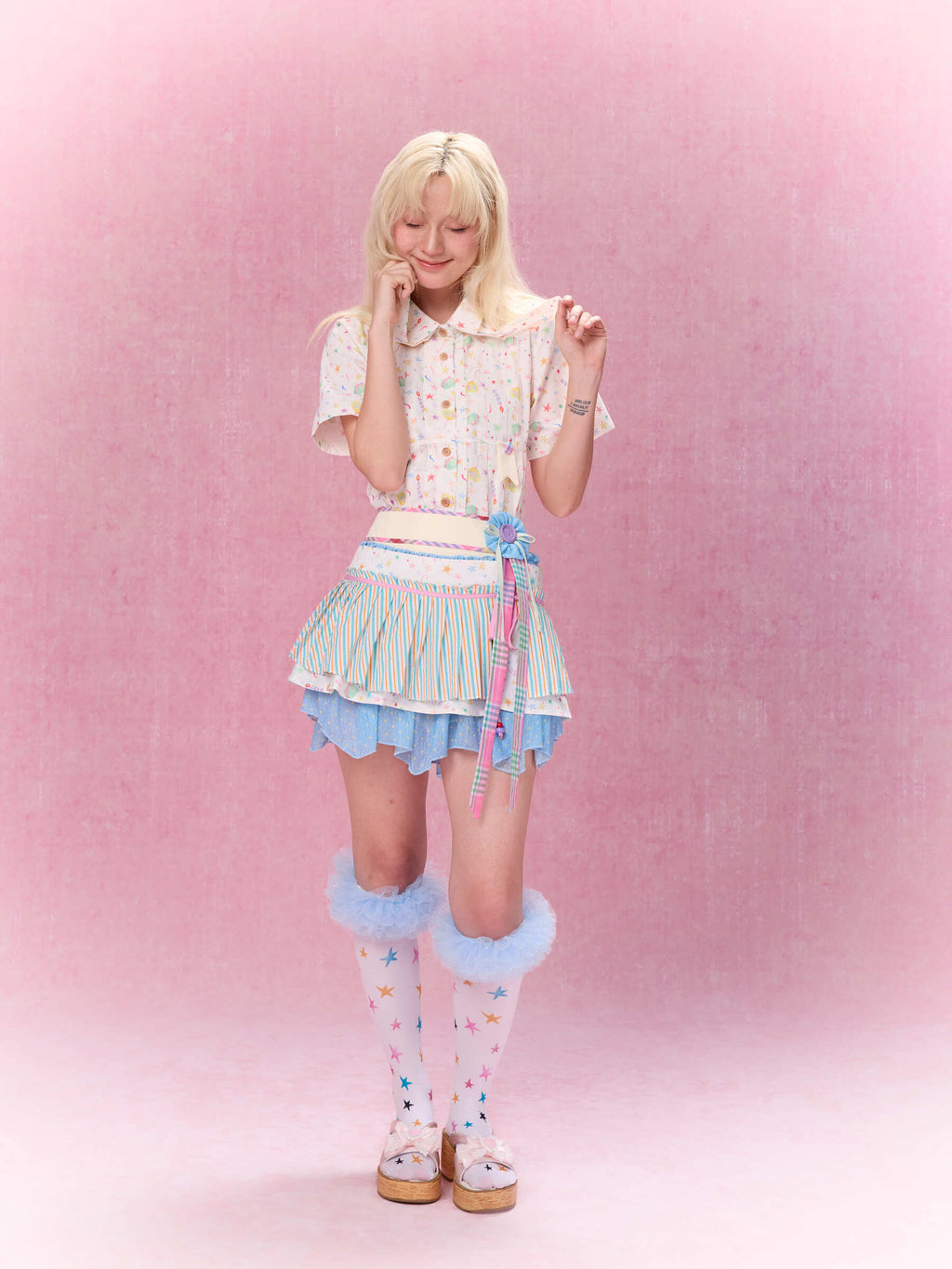 Best Day Ever Overlay Skirt Belt (Blue)