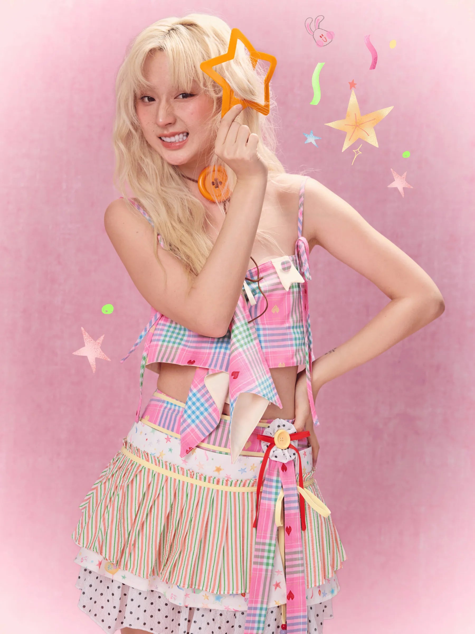 Best Day Ever Overlay Skirt Belt (Peach)