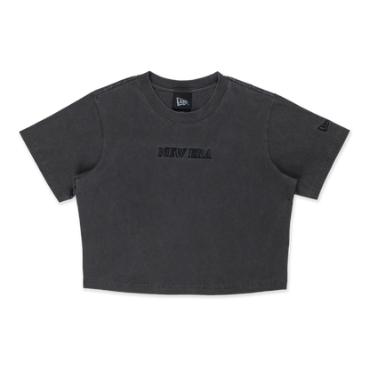 NEW ERA W SS CROP TEE NE LOGO WASH GRAPHITE
