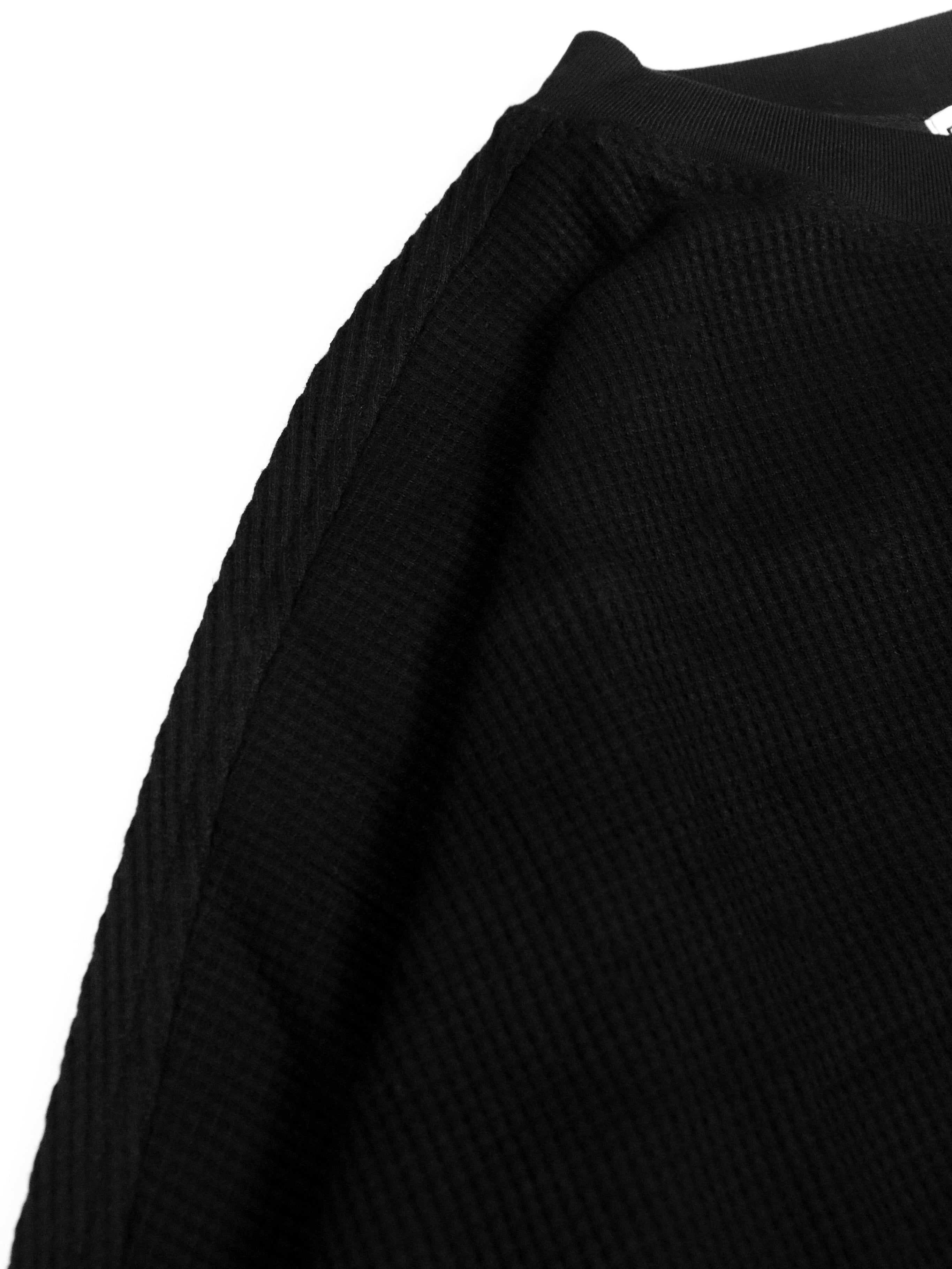 Waffle Structural Long Sleeve Black