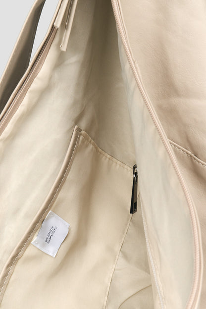 Croissant Leather Crossbody Bag (Off White)