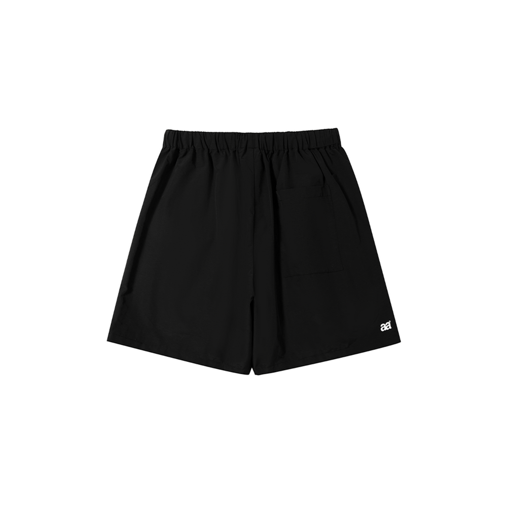 A.A Nylon Button-Fly Short - Black