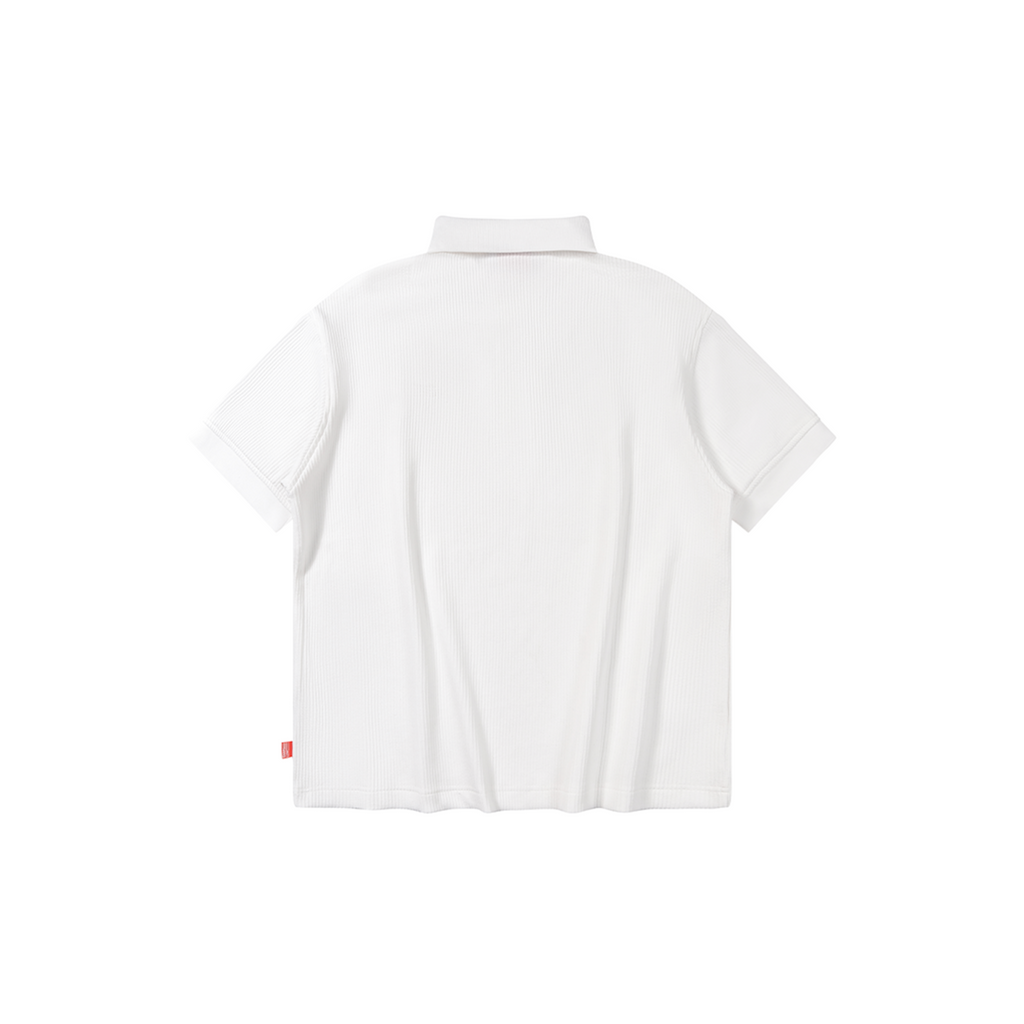 A.A Essential Waffle Polo - Cloud White