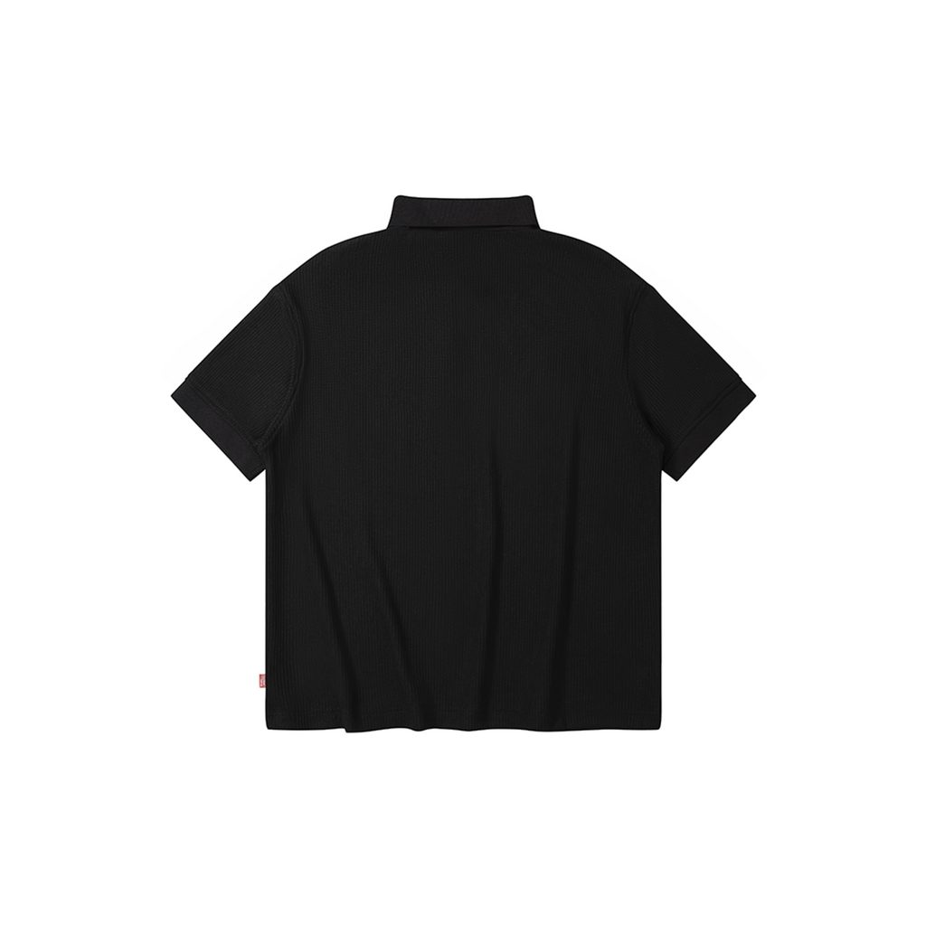 A.A Essential Waffle Polo - Black