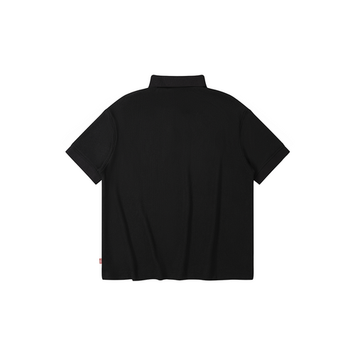 A.A Essential Waffle Polo - Black