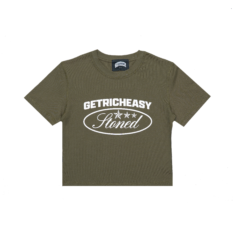 Stoned x GRE : Crop Top Olive