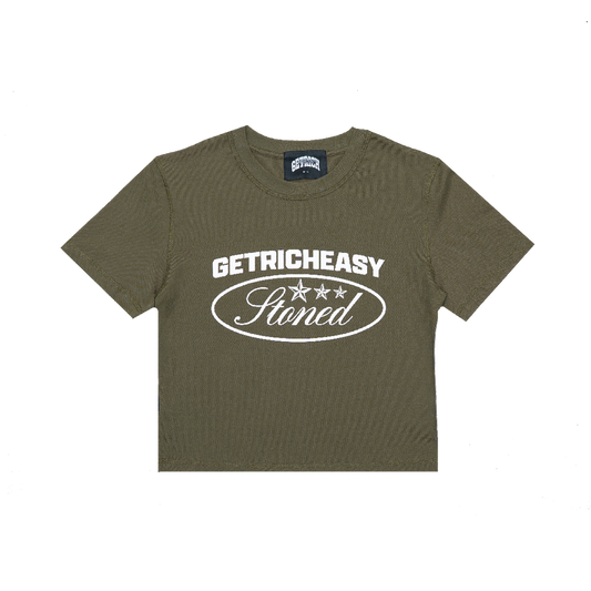 Stoned x GRE : Crop Top Olive