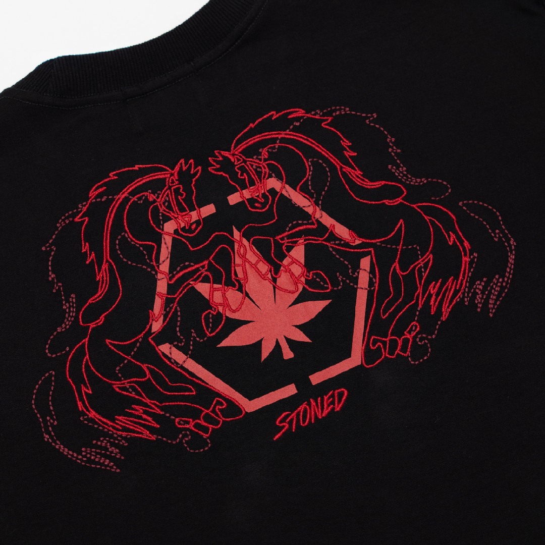 Dark Horse : Twin Horses Tee Black