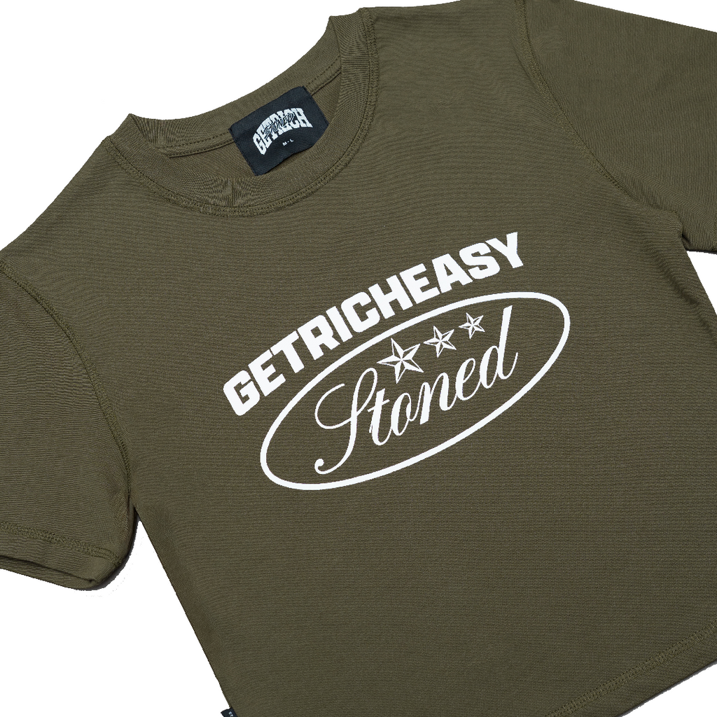 Stoned x GRE : Crop Top Olive
