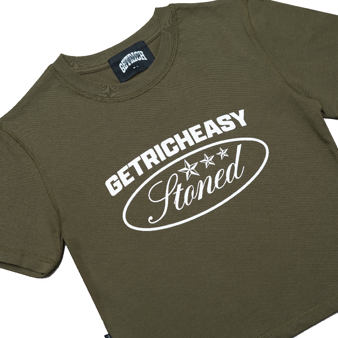 Stoned x GRE : Crop Top Olive