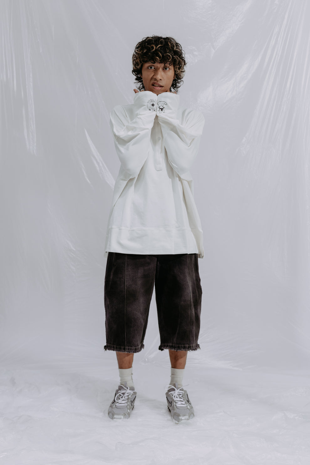 Collar Long Sleeve Shirt White