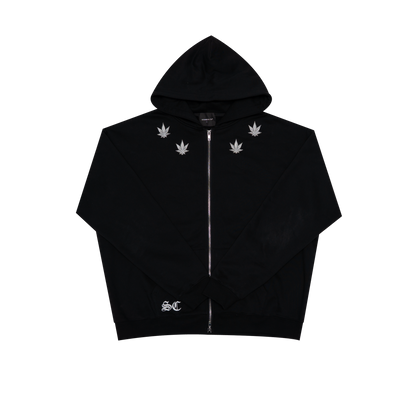 WBB25 : Quad Zipped Up Hoodie Black