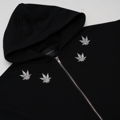 WBB25 : Quad Zipped Up Hoodie Black