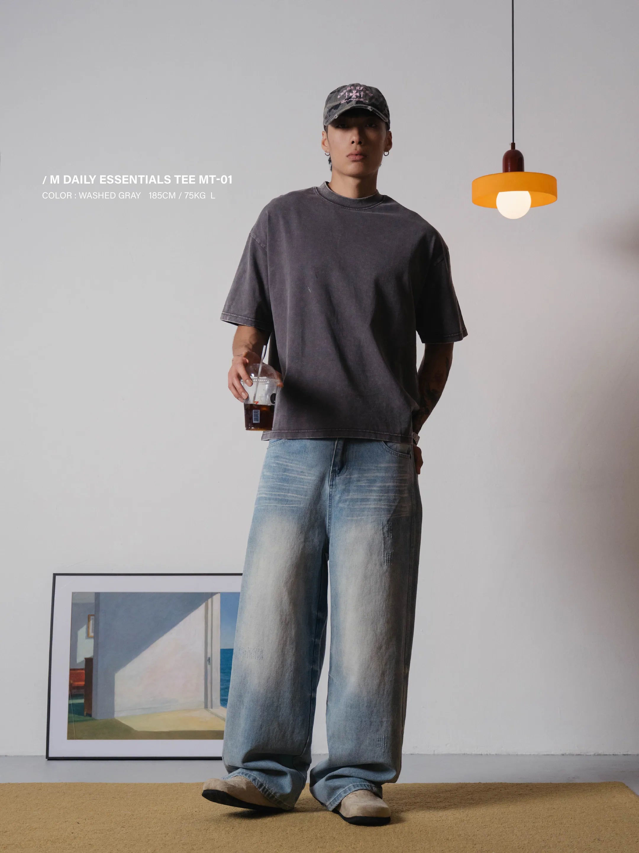 M Daily Essentials Tee Washed Grey