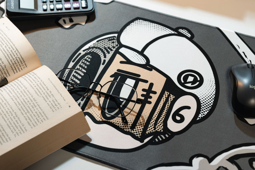 Half Dead Half Famous Desk Mat - Grey