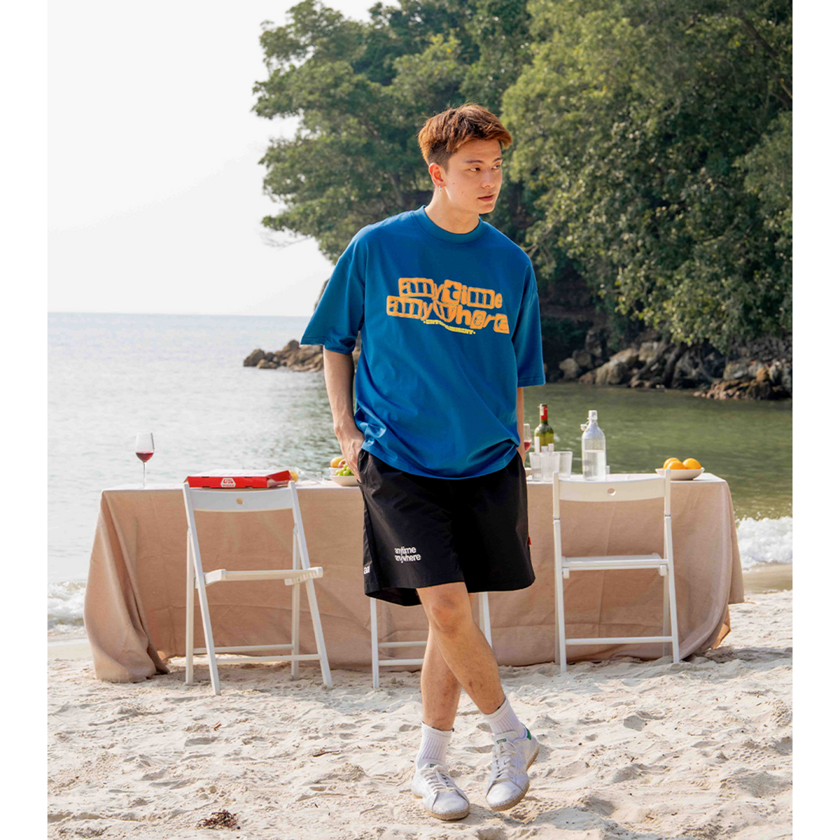 A.A Nylon Button-Fly Short - Black