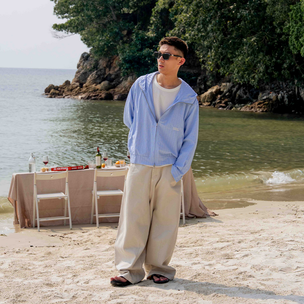 A.A Cloudstripe Hoodie Jacket - Sky Blue