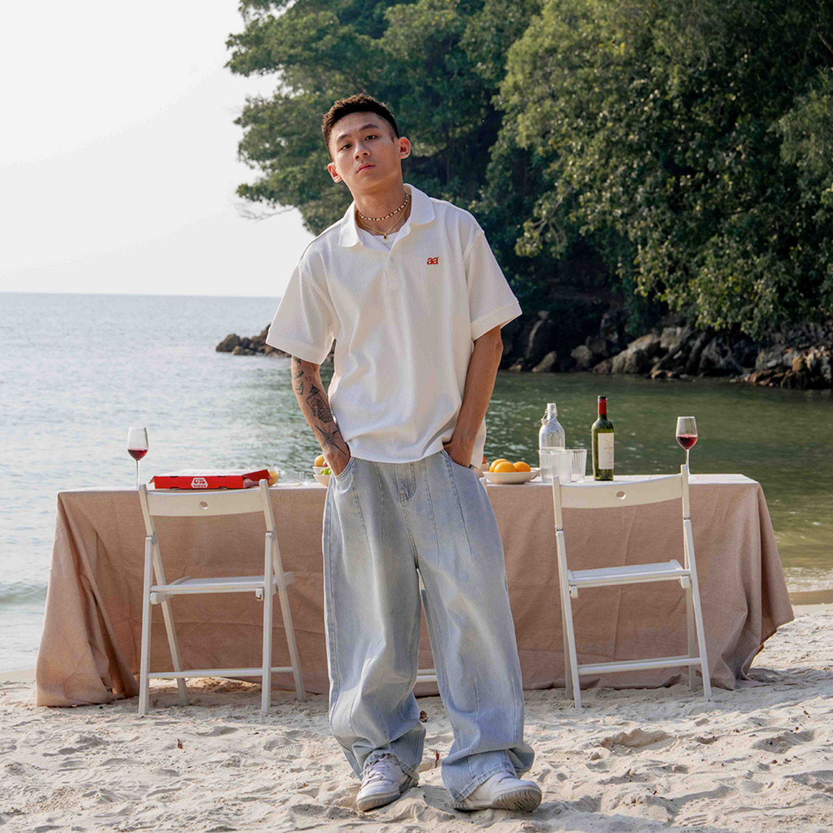 A.A Seasoned Wash Baggy Pants