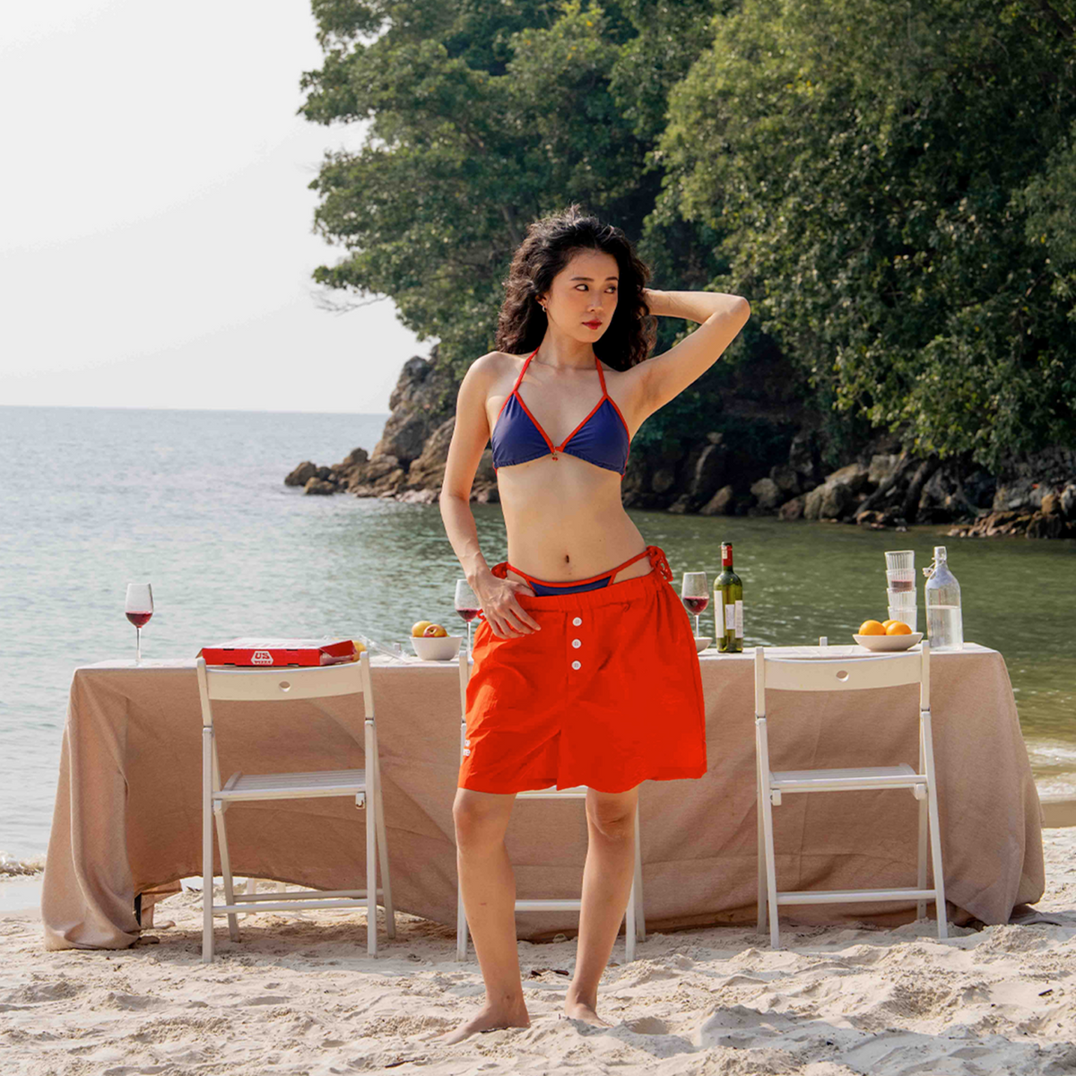 A.A Nylon Button-Fly Short - Orange