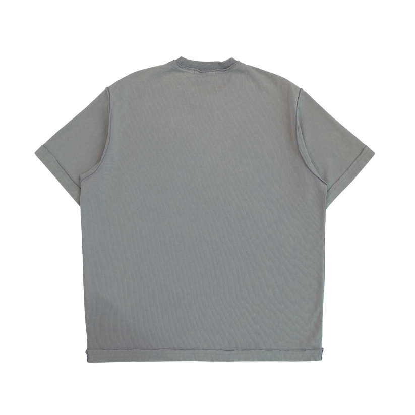 Raw Edge Washed Uniform T-Shirt Light Grey