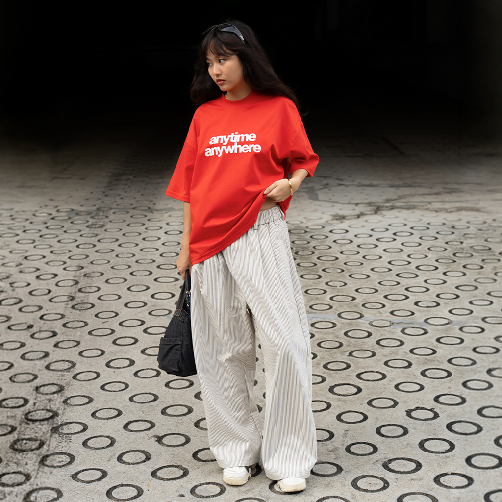 A.A Black Stripe Loose Pants
