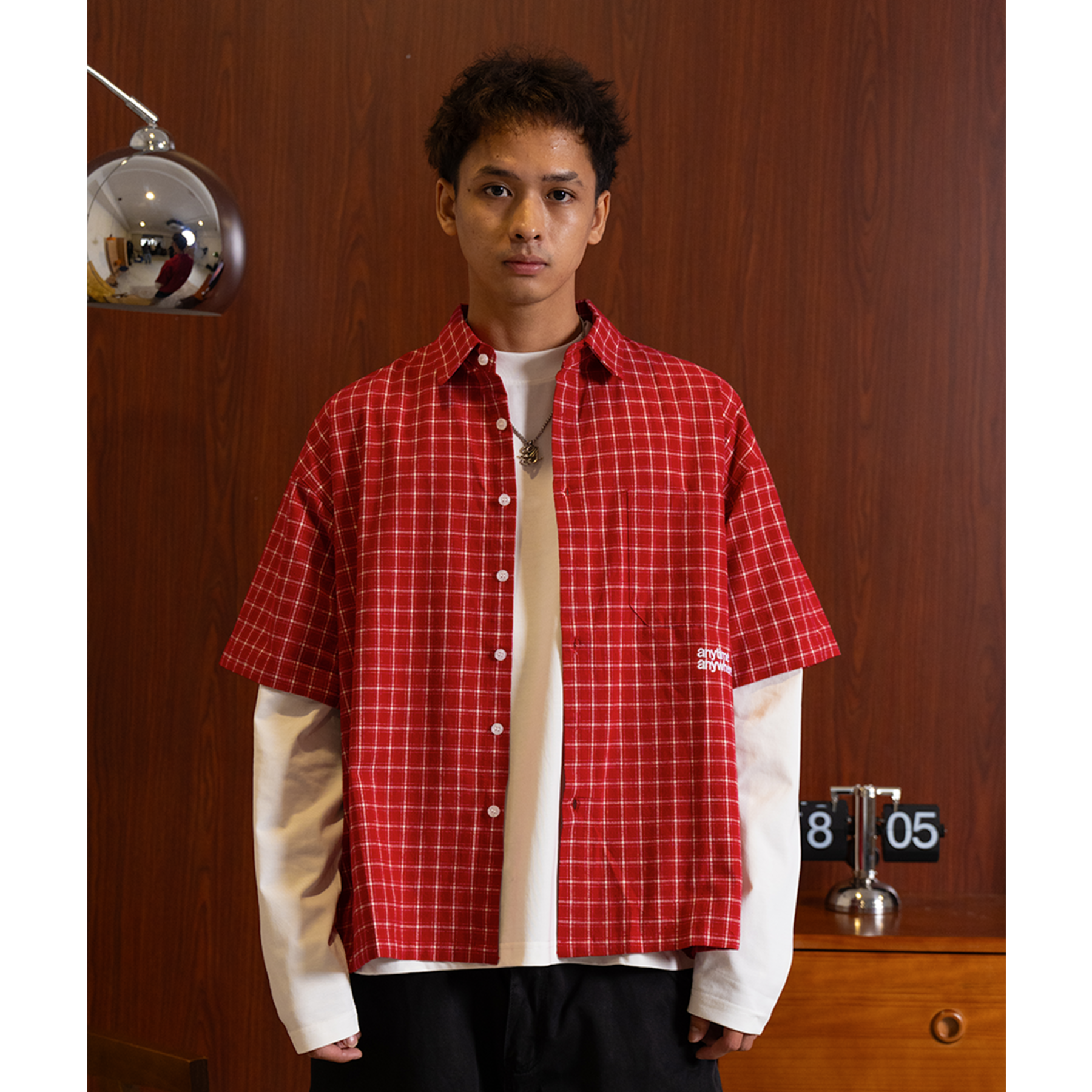 A.A Grid Shirt - Cherry Red