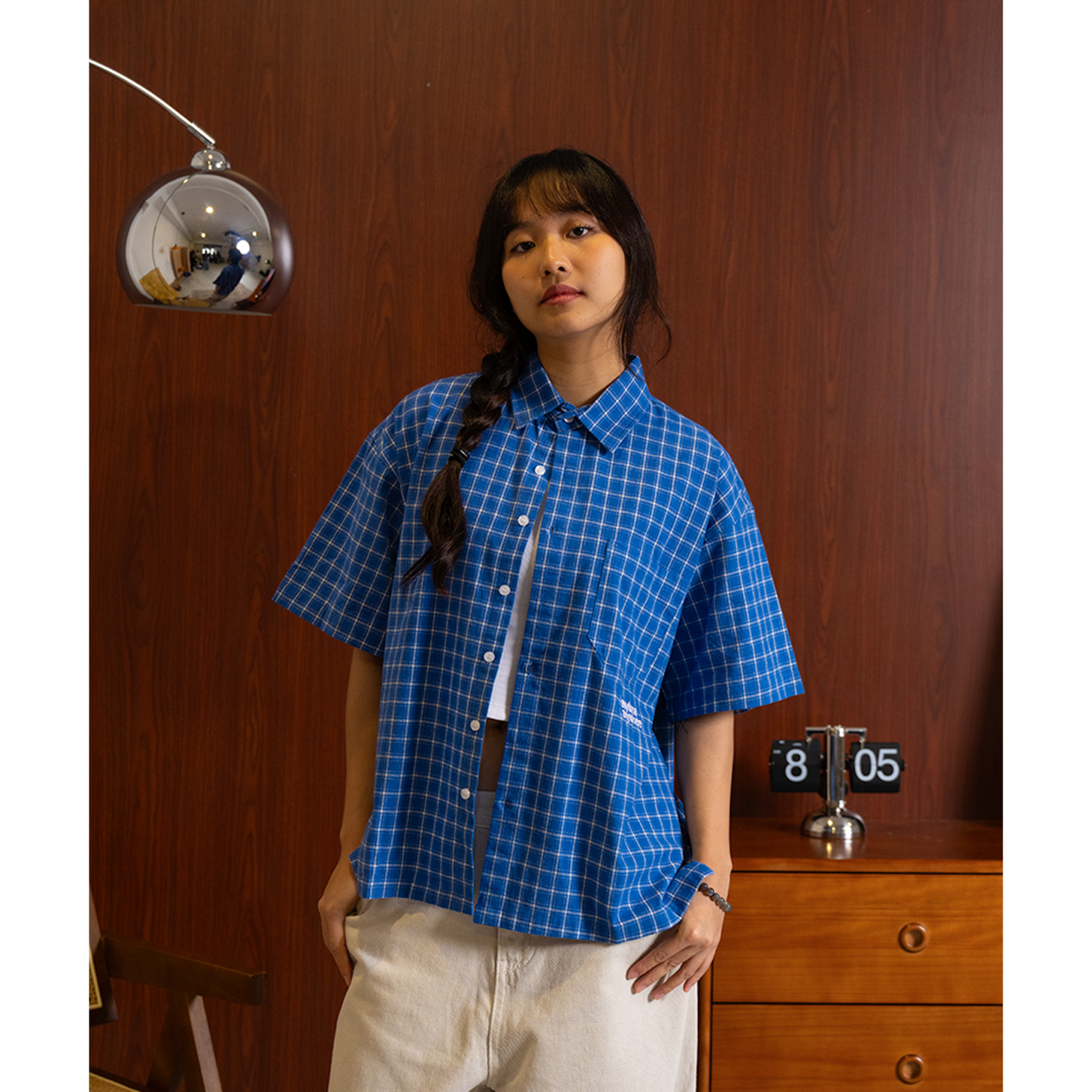 A.A Grid Shirt - Cobalt Blue