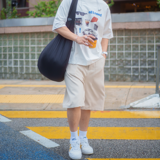 A.A Beige Short Pleated