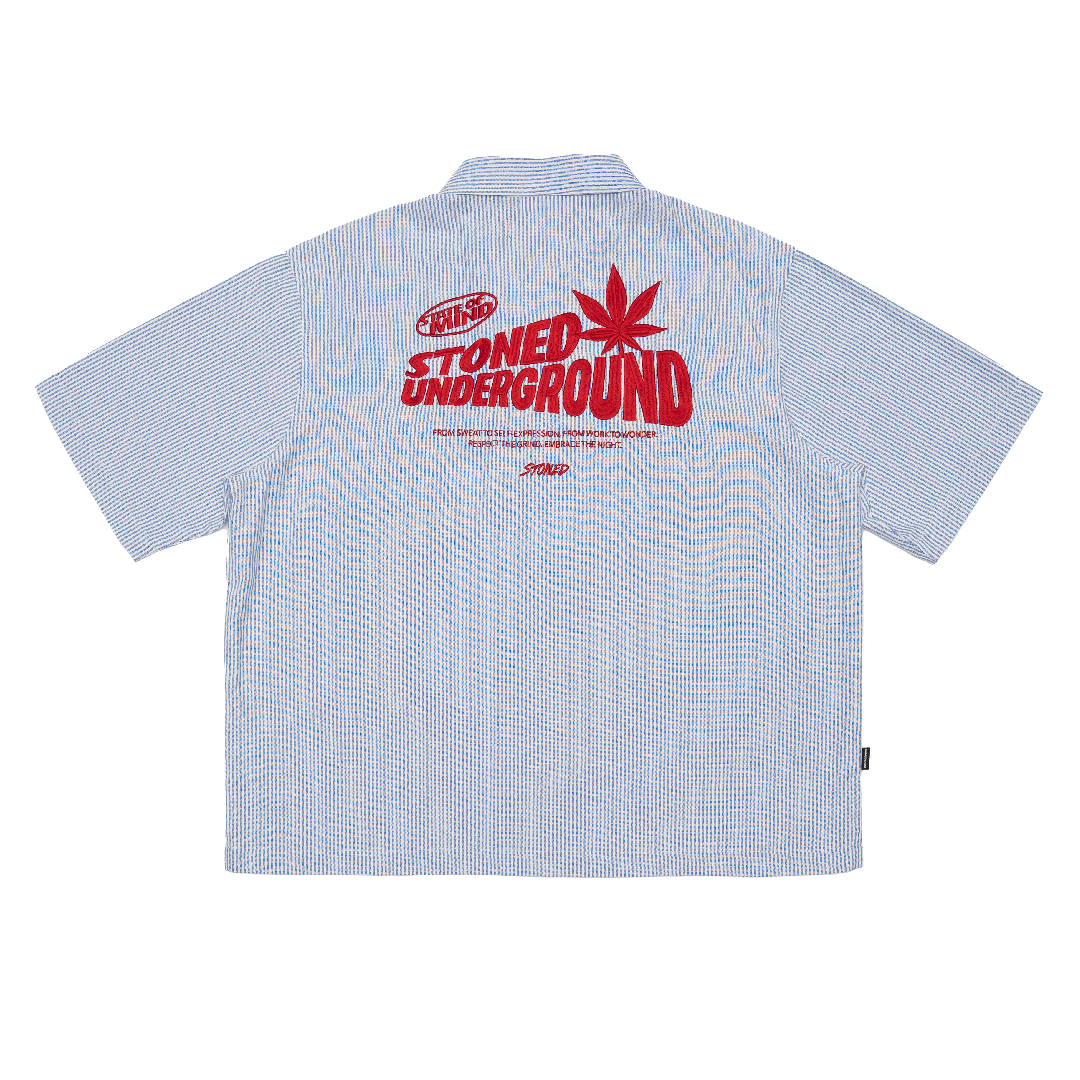 Stonedground : Stripe Shirt S/S Blue