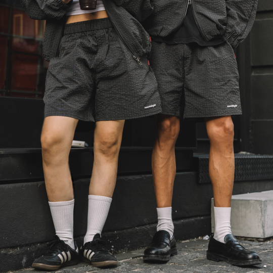 MOMO Checkered Track Shorts