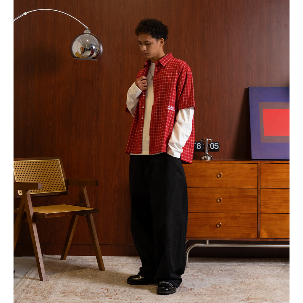 A.A Grid Shirt - Cherry Red