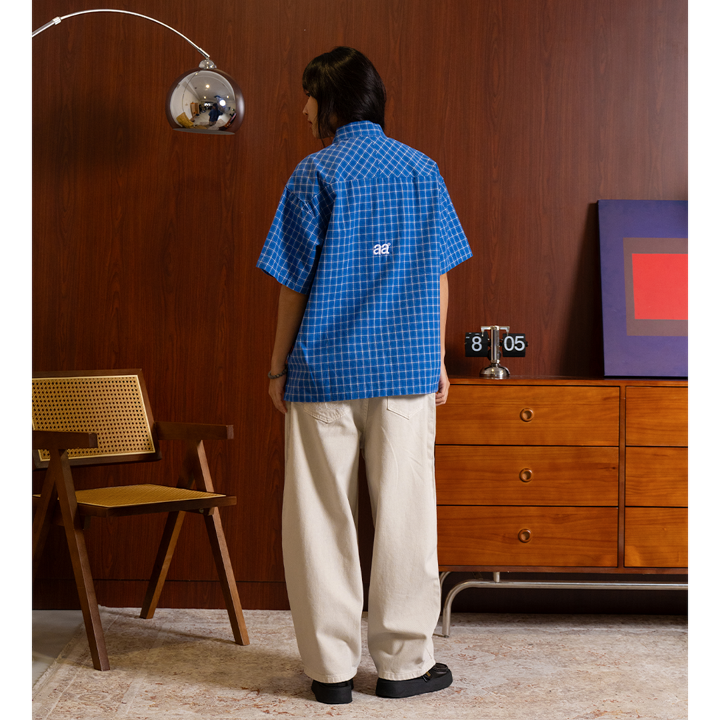 A.A Grid Shirt - Cobalt Blue