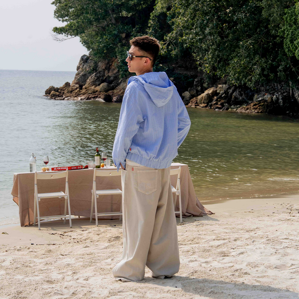 A.A Cloudstripe Hoodie Jacket - Sky Blue