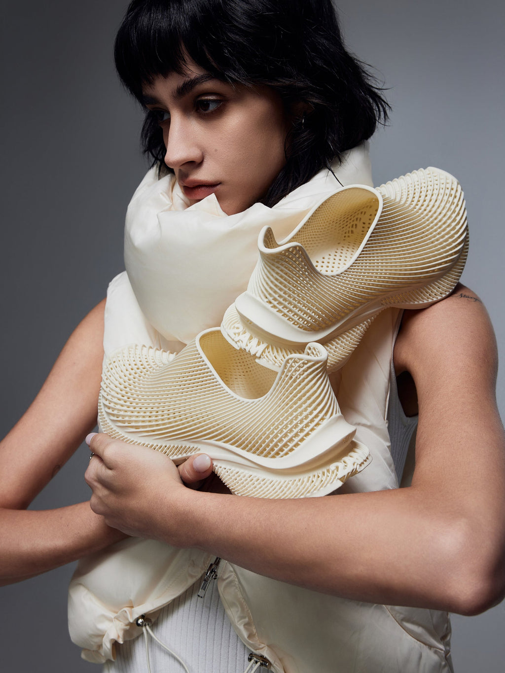 Evolve 3D Printed Sneaker Beige