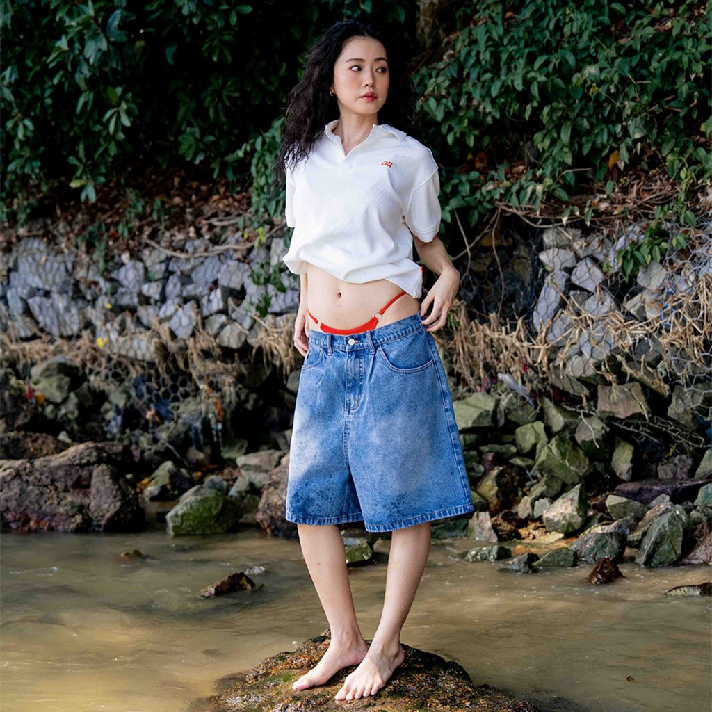 A.A Essential Waffle Polo - Cloud White