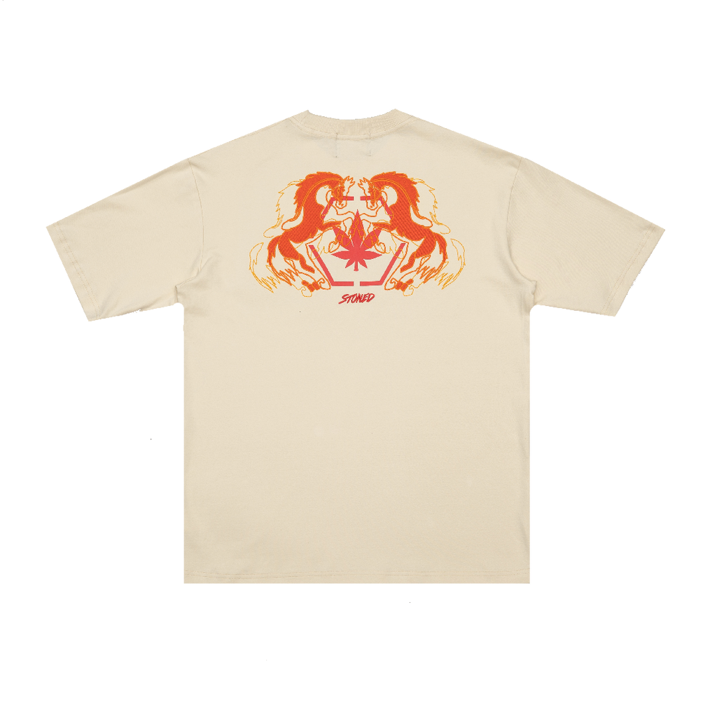 Dark Horse : Twin Horses Tee Beige