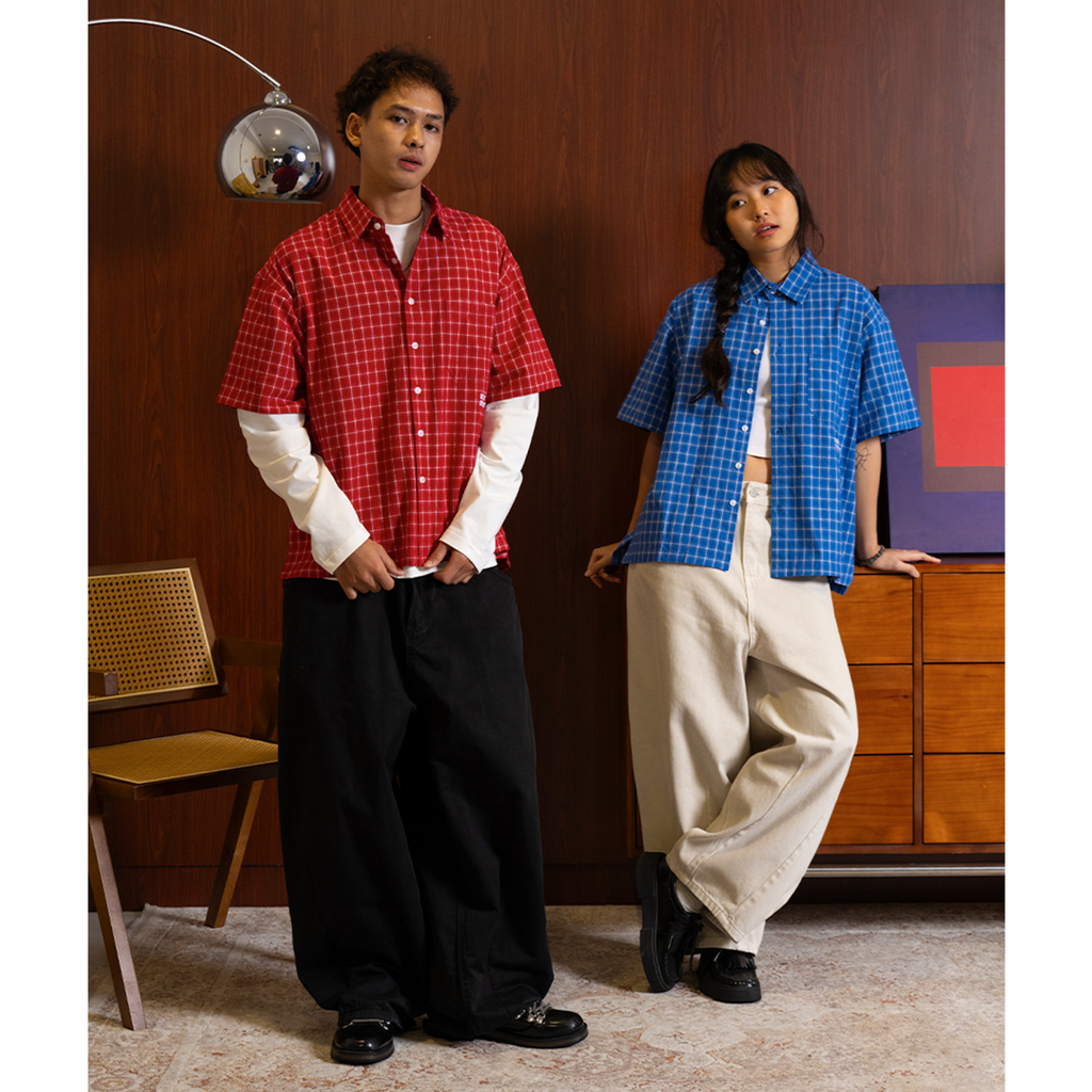 A.A Grid Shirt - Cherry Red