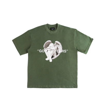 GOD NO TEARS GREEN TEE