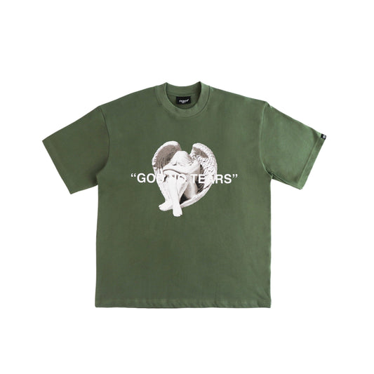 GOD NO TEARS GREEN TEE