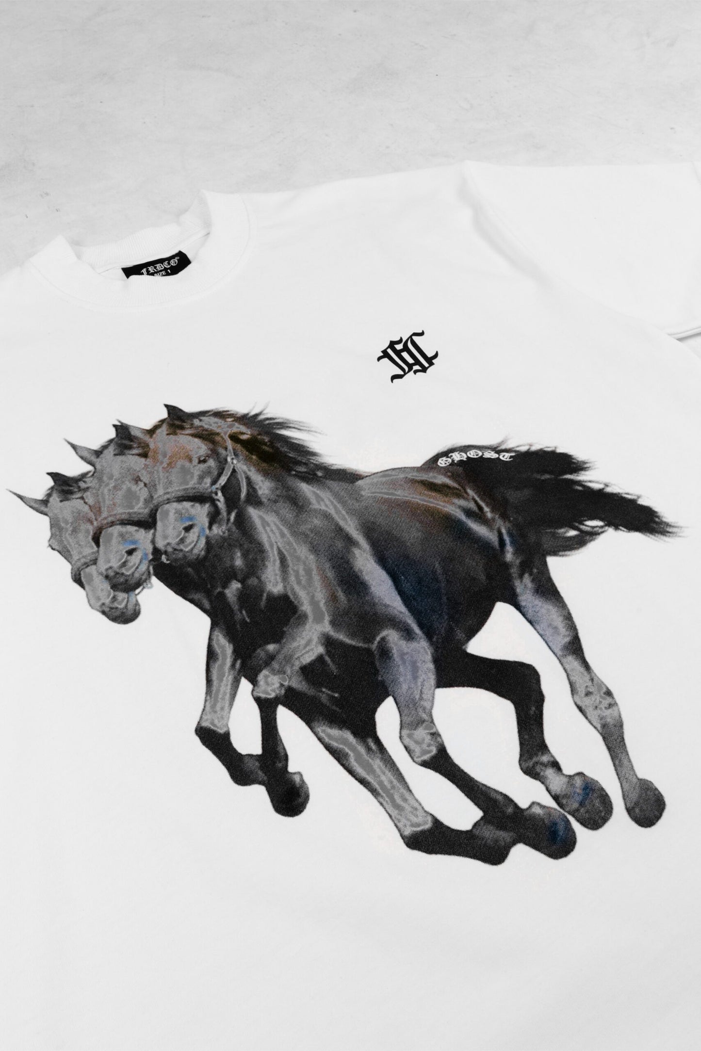 GHOST HORSE LOGO WHITE TEE