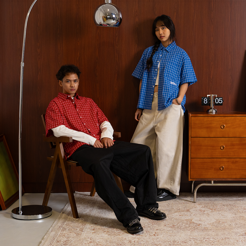 A.A Grid Shirt - Cherry Red