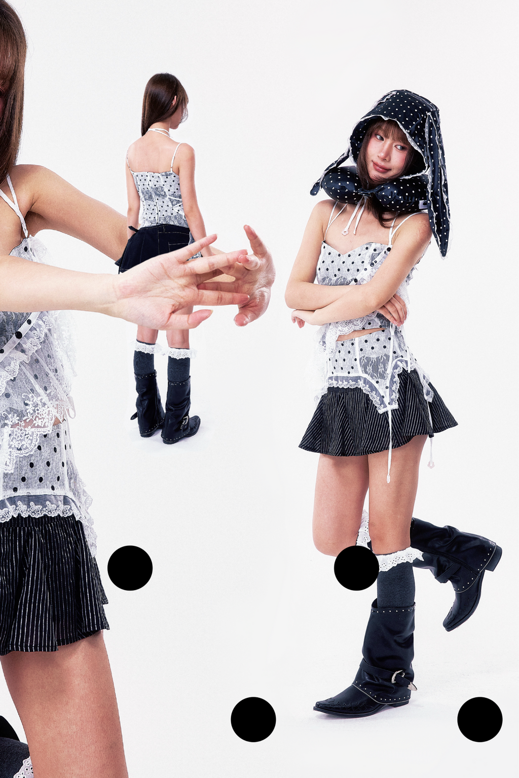 PLÜF Detachable Ruffle Top (Polka Dot)