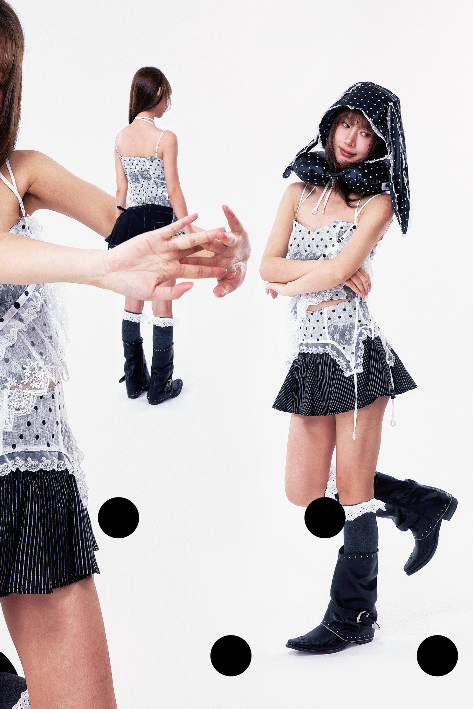 PLÜF Detachable Ruffle Top (Polka Dot)