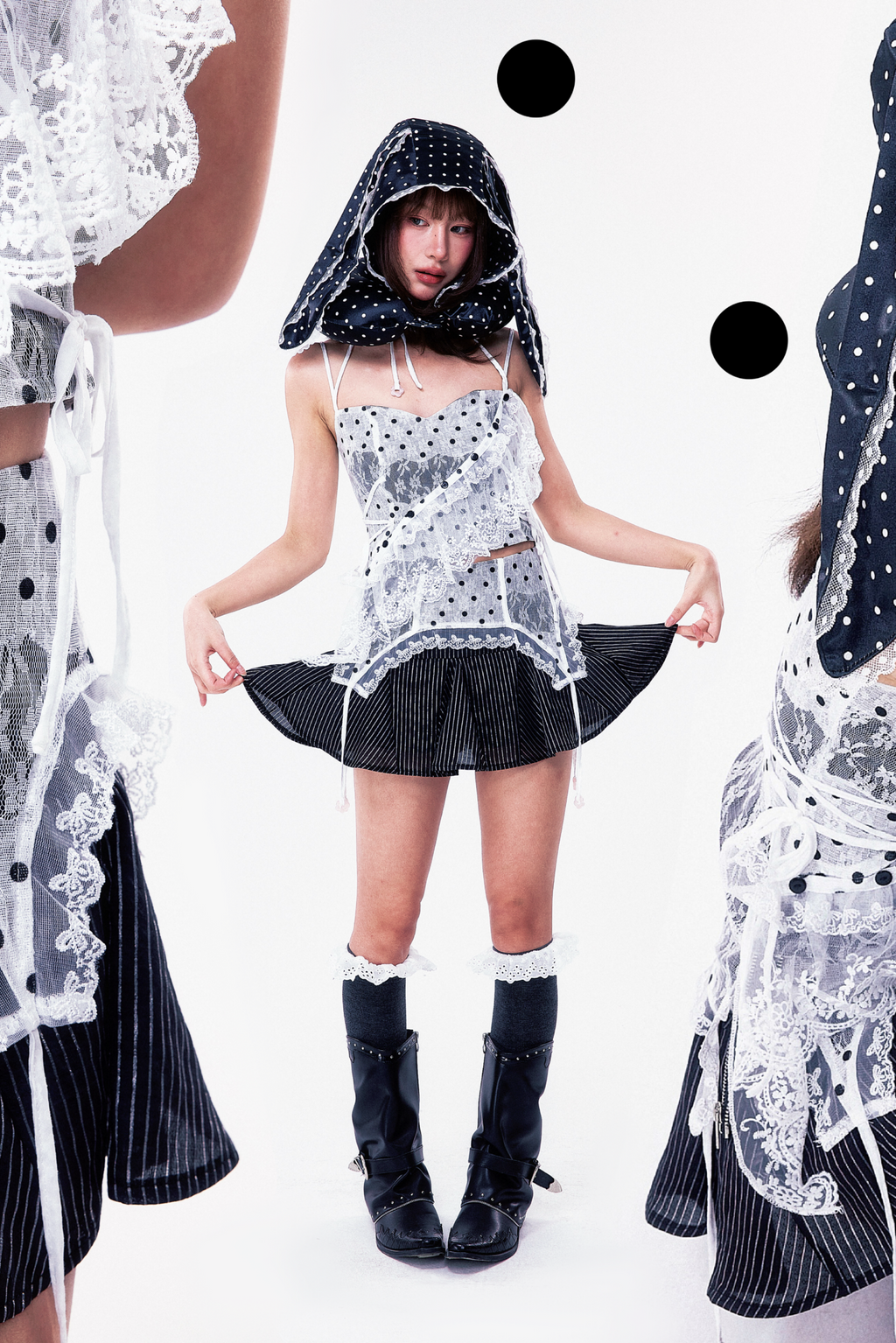 PLÜF Detachable Ruffle Top (Polka Dot)