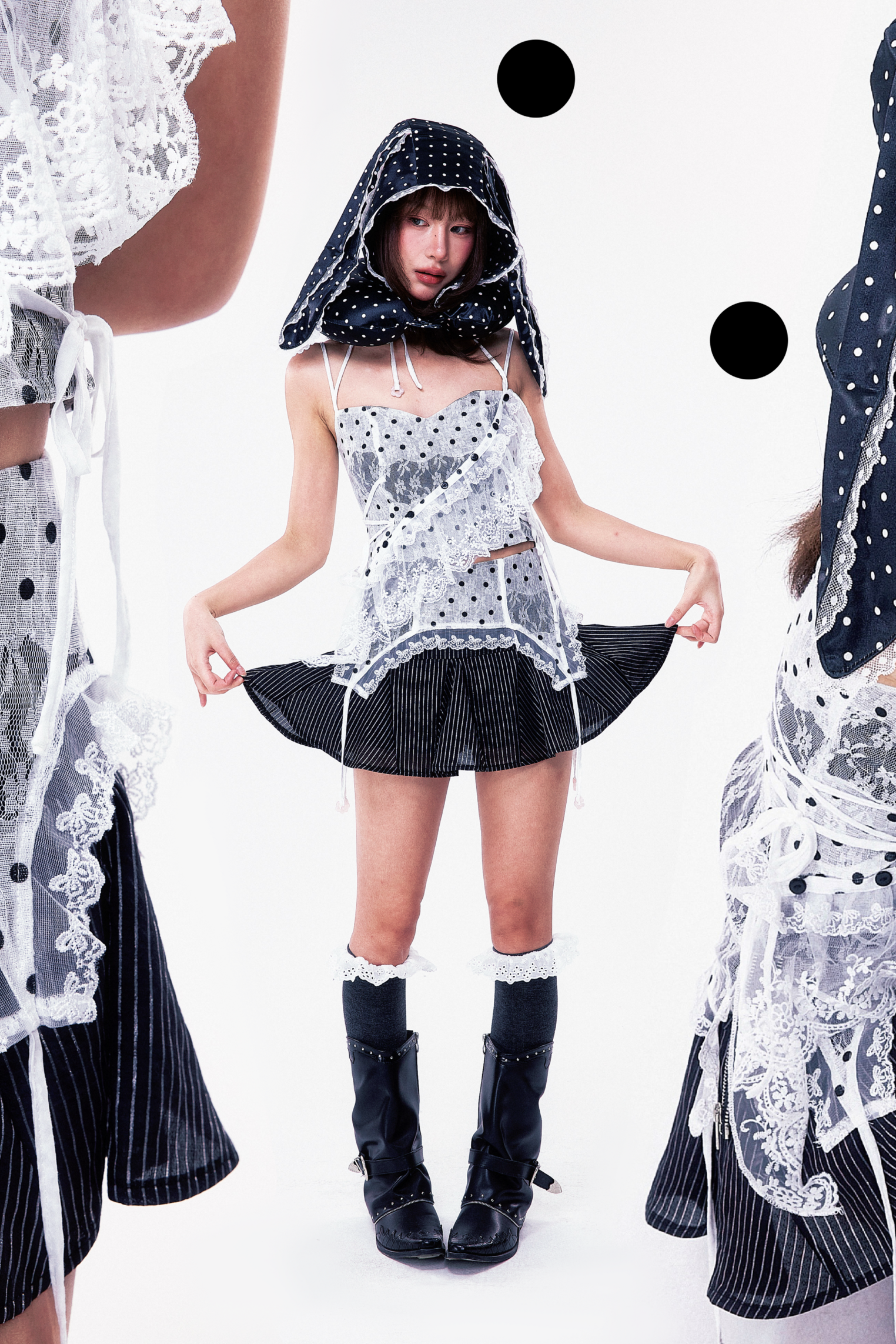 PLÜF Detachable Ruffle Top (Polka Dot)
